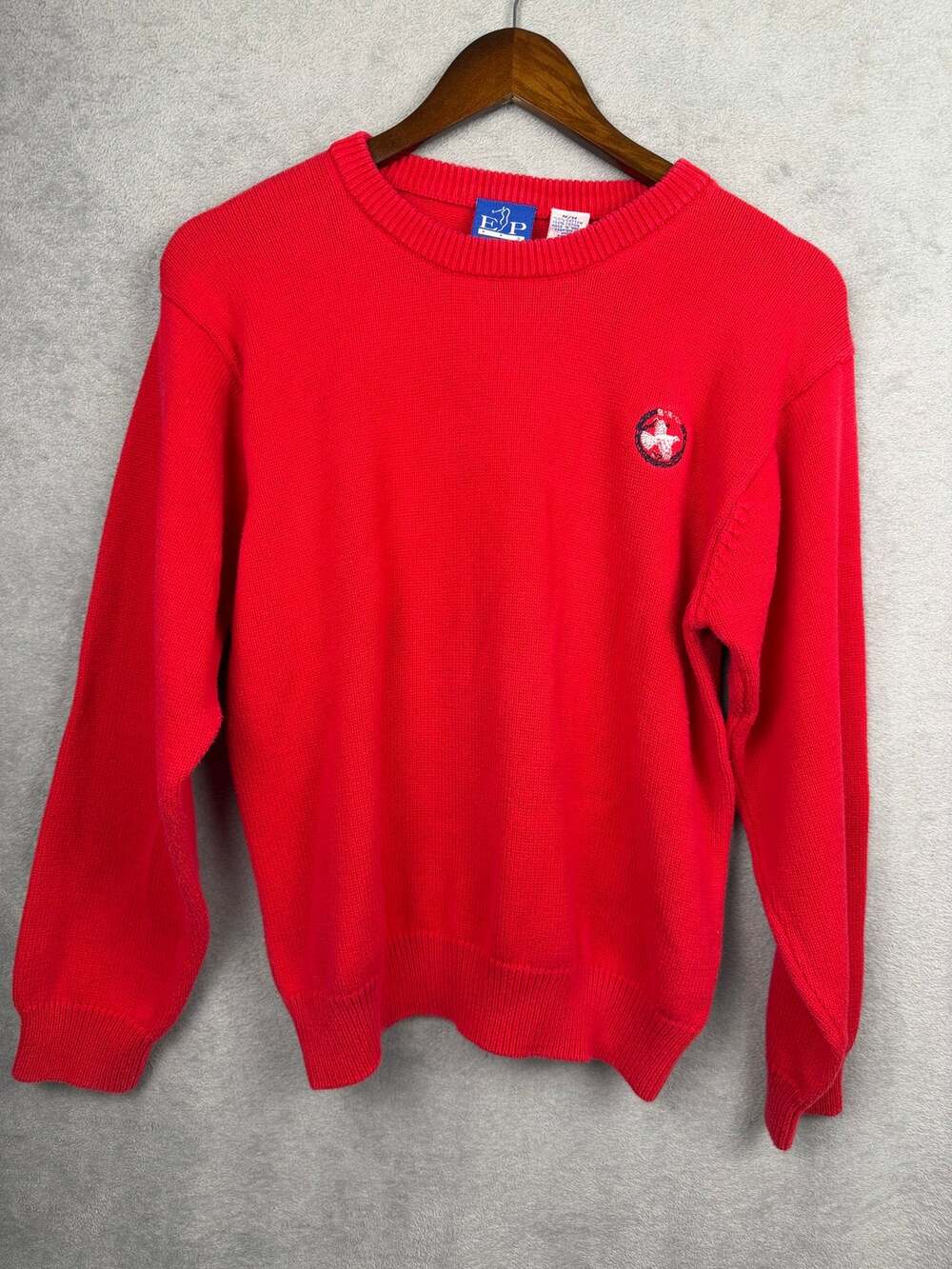 Vintage EP Pro Womens Golf Sweater SZ M Red Knit Country Club Preppy Retro